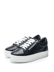 Moda In Pelle Abbiy Chunky Slab Sole Side Zip Lace Up Trainers - Image 3 of 5