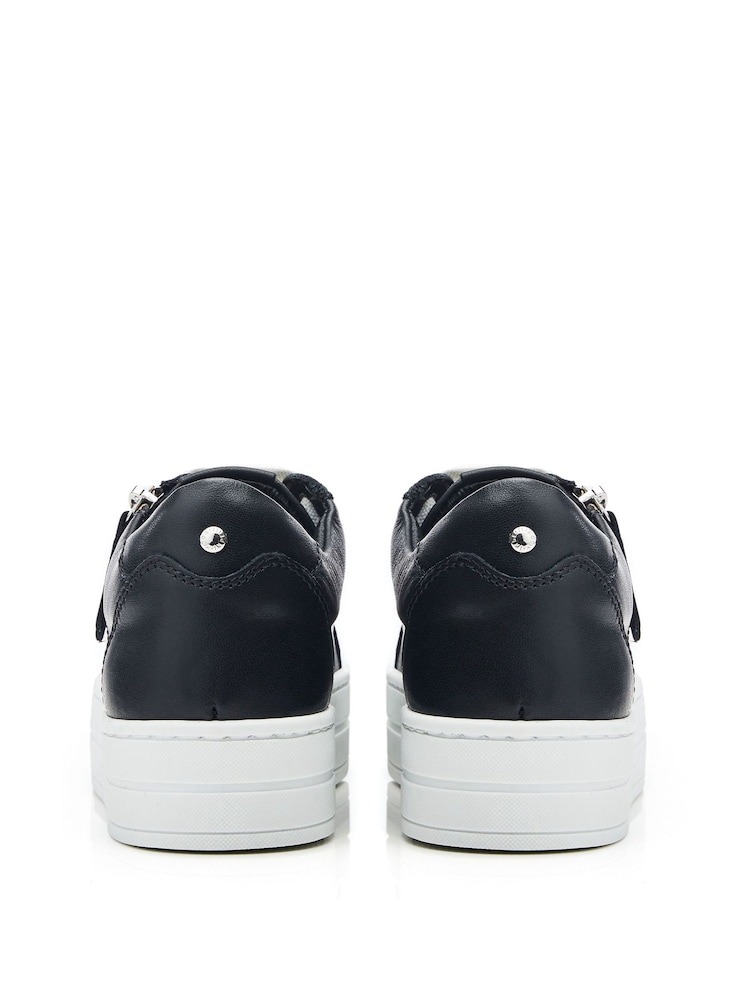 Moda In Pelle Abbiy Chunky Slab Sole Side Zip Lace Up Trainers - Image 4 of 5