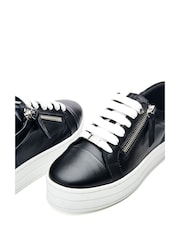 Moda In Pelle Abbiy Chunky Slab Sole Side Zip Lace Up Trainers - Image 5 of 5