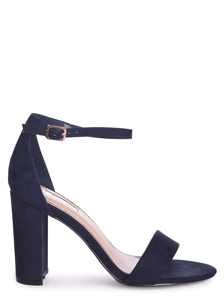 Blau - Linzi Nelly Filigrane Sandalen aus Velourslederimitat mit Blockabsatz - Bild 2 von 4 Blau - Linzi Nelly Filigrane Sandalen aus Velourslederimitat mit Blockabsatz - Bild 2 von 4