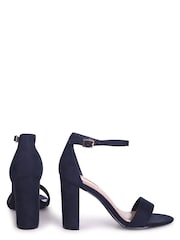 Blau - Linzi Nelly Filigrane Sandalen aus Velourslederimitat mit Blockabsatz - Bild 4 von 4