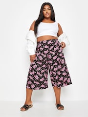 Yours Curve Black Flat Front Culottes - Image 2 of 6