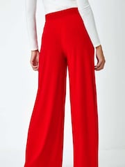 Roman Red Wide Leg Stretch Trousers - Image 3 of 5