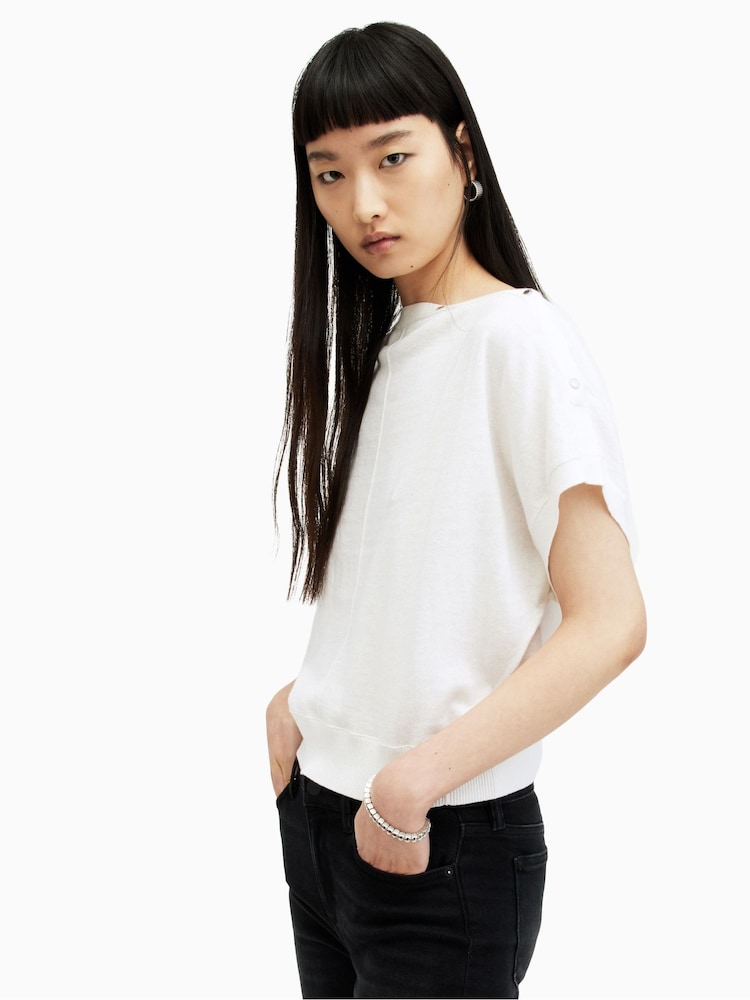 AllSaints White Eli Sleeveless Top - Image 1 of 6