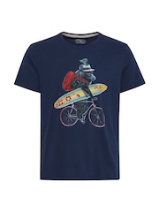 Blend Blue Camo 100% Cotton Printed Short Sleeve T-Shirt - Image 5 of 5