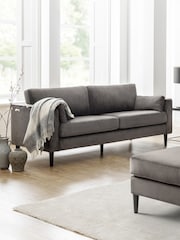 Julian Bowen Grey Velvet Hayward Grand 3 Seater Sofa - Image 1 of 3