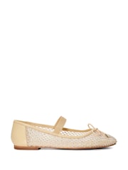 Dune London Natural Happeningg Embellished Ballerina Flats - Image 3 of 7