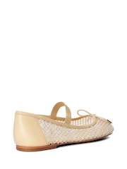 Dune London Natural Happeningg Embellished Ballerina Flats - Image 4 of 7