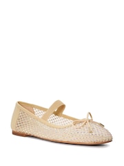 Dune London Natural Happeningg Embellished Ballerina Flats - Image 5 of 7