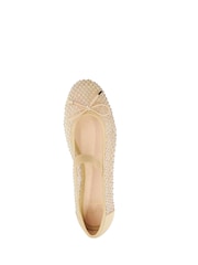 Dune London Natural Happeningg Embellished Ballerina Flats - Image 6 of 7