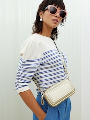 Oliver Bonas Gold Small Simen Cross-Body Bag - Image 1 of 7