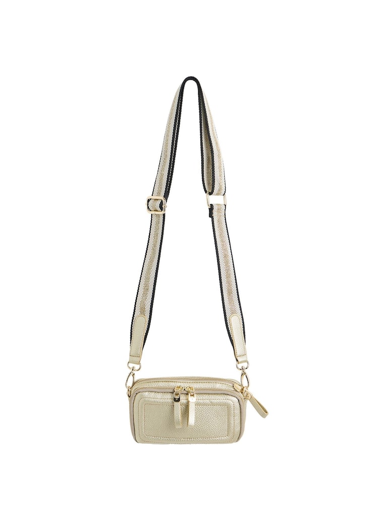 Oliver Bonas Gold Small Simen Cross-Body Bag - Image 2 of 7