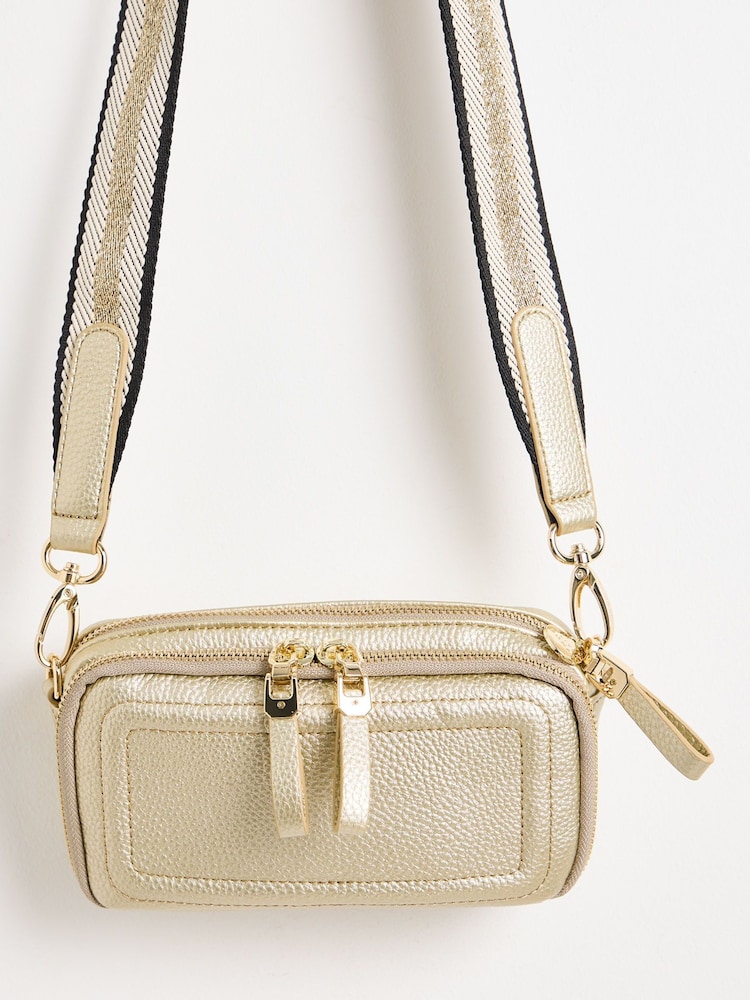 Oliver Bonas Gold Small Simen Cross-Body Bag - Image 7 of 7