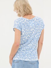 FatFace Ivy Blue Linen Med Geo T-Shirt - Image 2 of 5