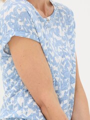 FatFace Ivy Blue Linen Med Geo T-Shirt - Image 3 of 5