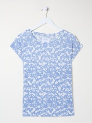 FatFace Ivy Blue Linen Med Geo T-Shirt - Image 5 of 5
