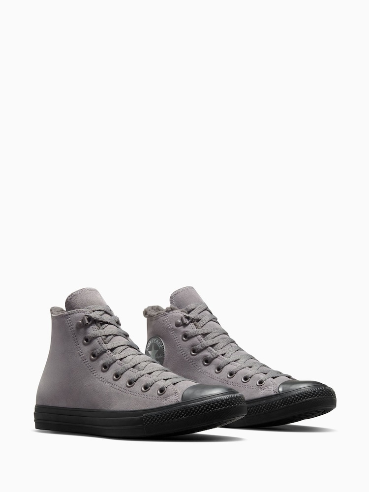 Converse Grey Chuck Taylor All Star High Top Suede Trainers - Image 2 of 8