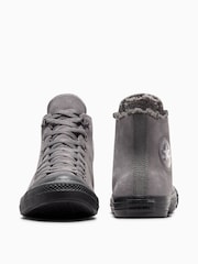 Converse Grey Chuck Taylor All Star High Top Suede Trainers - Image 3 of 8