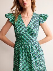 Boden Green Petite May 100% Cotton Midi Tea Dress - Image 2 of 5