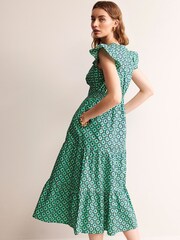 Boden Green Petite May 100% Cotton Midi Tea Dress - Image 3 of 5