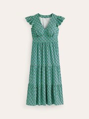 Boden Green Petite May 100% Cotton Midi Tea Dress - Image 5 of 5