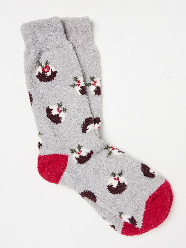 FatFace Grey Christmas Pudding Mallory Socks - Image 1 of 2