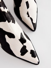 Animal Cow Print Leather Forever Comfort® Block Heeled Ankle Boots - Image 8 of 9