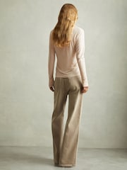 Reiss Stone Nixi Lyocell-Wool Open-Collar Top - Image 5 of 7