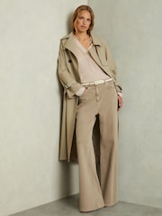 Reiss Stone Nixi Lyocell-Wool Open-Collar Top - Image 6 of 7