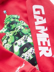 Red Game Controller Christmas Graphic 100% Cotton Hoodie (3-16yrs) - Image 4 of 4