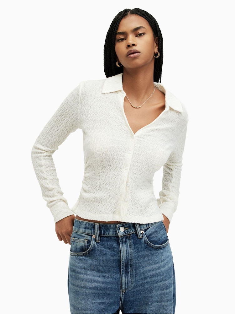AllSaints White Connie Shirt - Image 5 of 6