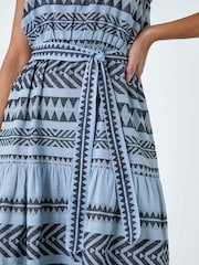 Roman Blue Print  Tiered Midi Dress - Image 5 of 5