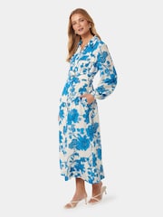Forever New Blue Janie Printed Shirt Midi Dress - Image 3 of 4