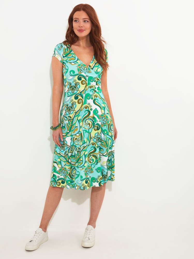 Joe Browns Swirl Print Knee-Length Jersey Wrap Dress - Изображение 1 из 4