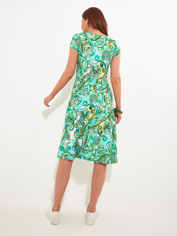 Joe Browns Swirl Print Knee-Length Jersey Wrap Dress - Изображение 2 из 4