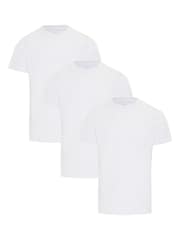 Threadbare White Essential Short Sleeve T-Shirt 3 Pack - Image 1 of 1
