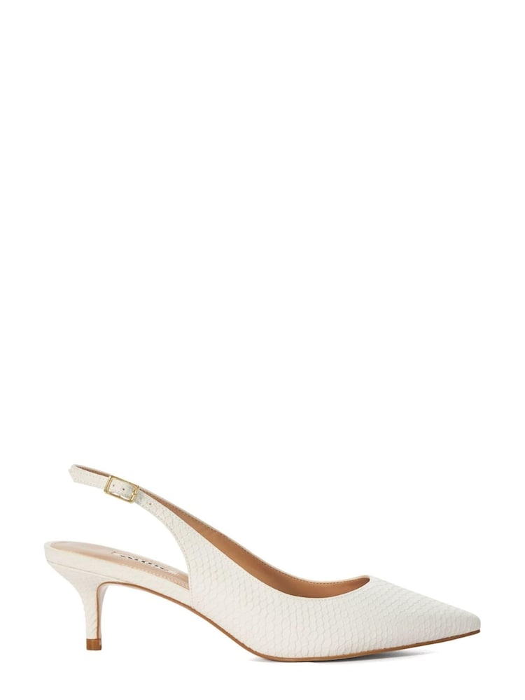 Dune London White Cassino Slingback Court Shoes - Image 1 of 4