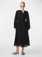 Y.A.S Black Broderie Wrap Maxi Dress - Image 2 of 3