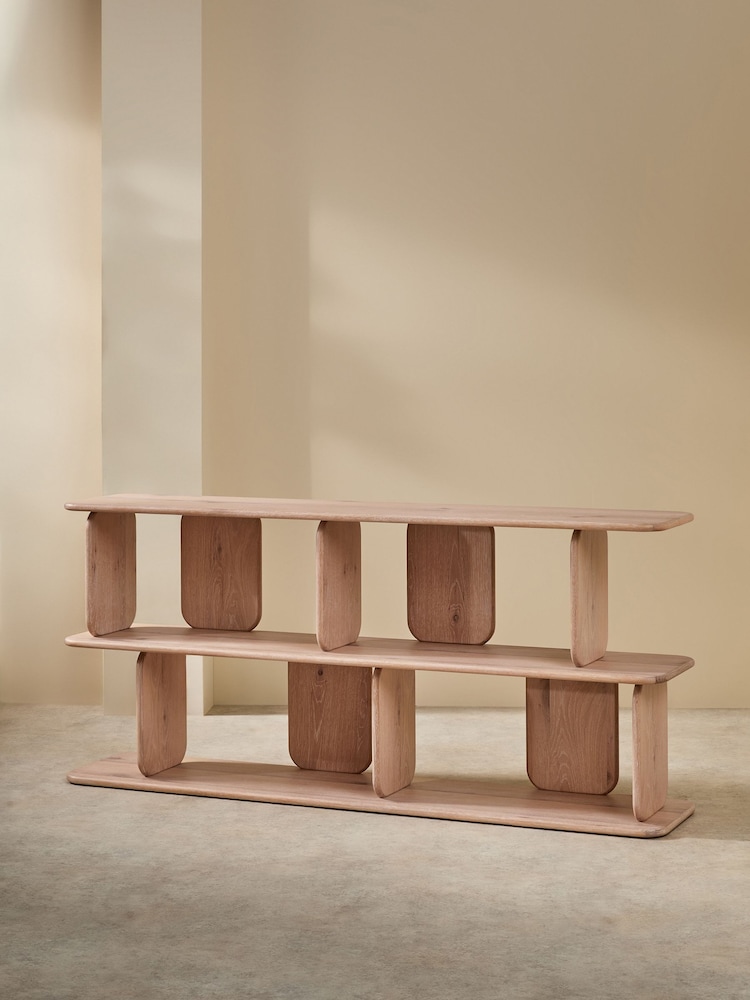 MADE.COM White Wash Oak Nyla Low Shelving Unit - Image 2 of 3
