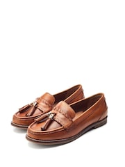 Moda in Pelle Espelette Leather Tassel Boat Shoes - Image 2 of 4