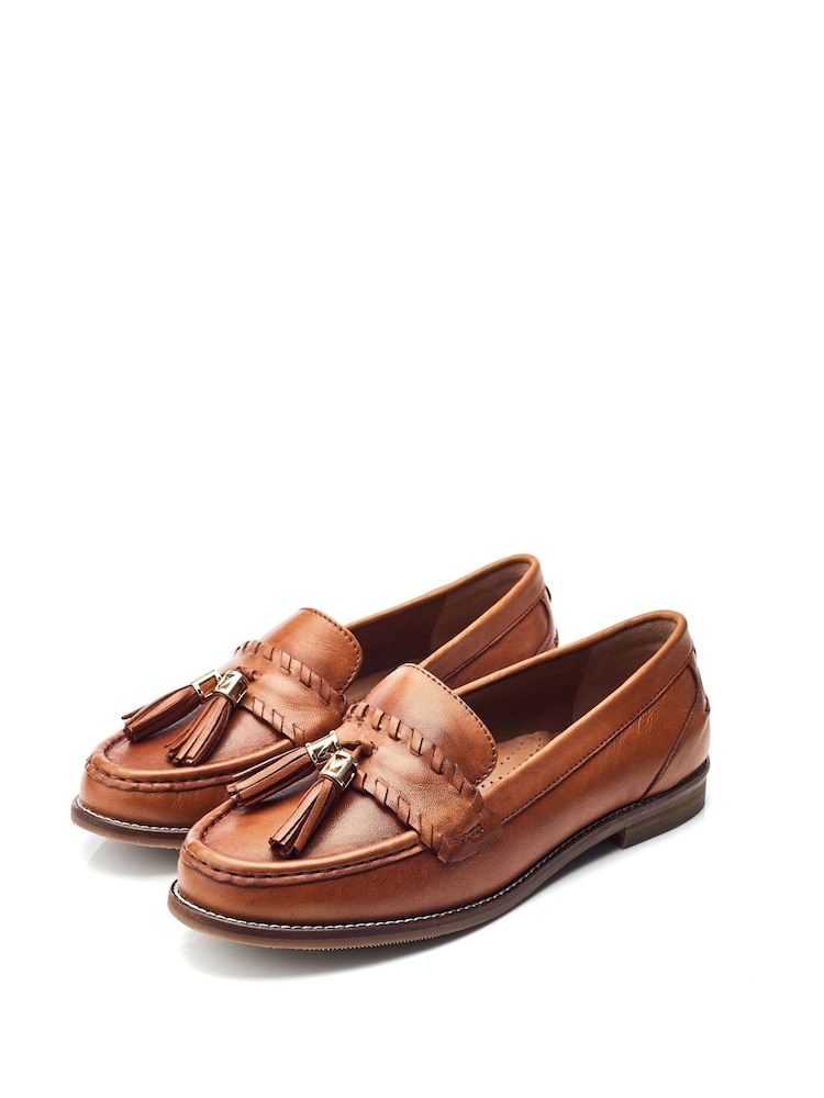 Moda in Pelle Espelette Leather Tassel Boat Shoes - Image 2 of 4