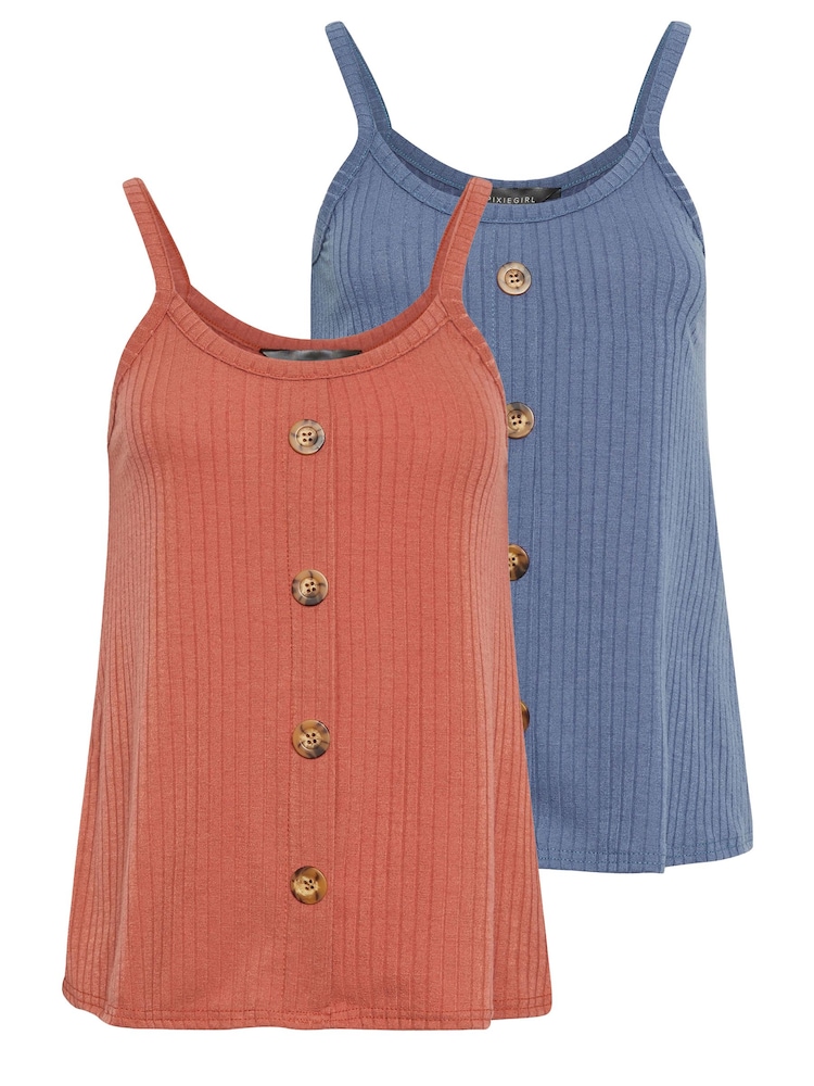 Roșu - Pachet 2 de bluze cu buton PixieGirl Petite - Image 6 of 6