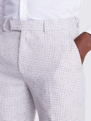 MOSS White Tailored Fit Houndstooth Trousers - Image 3 of 3