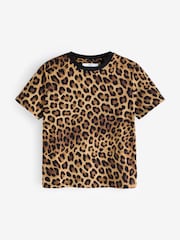 Animal-Leopardenprint - Kurzärmeliges T-Shirt mit Rundhalsausschnitt aus 100 % Baumwolle - Bild 7 von 8