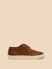 White Stuff Brown Benny Brogue Leather Trainers - Image 1 of 4