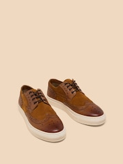White Stuff Brown Benny Brogue Leather Trainers - Image 2 of 4