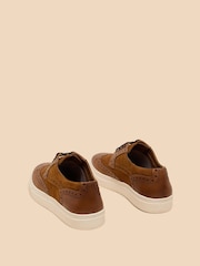 White Stuff Brown Benny Brogue Leather Trainers - Image 3 of 4