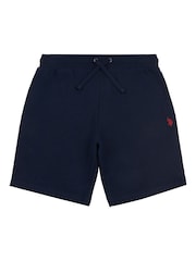 U.S. Polo Assn. Blue Dark Mens Classic Fit Double Horsemen 100% Cotton Sweat Shorts - Image 5 of 6
