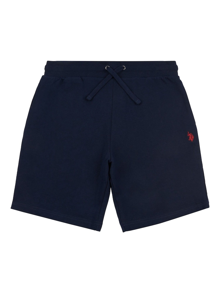 U.S. Polo Assn. Blue Dark Mens Classic Fit Double Horsemen 100% Cotton Sweat Shorts - Image 5 of 6