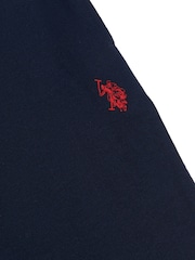 U.S. Polo Assn. Blue Dark Mens Classic Fit Double Horsemen 100% Cotton Sweat Shorts - Image 6 of 6